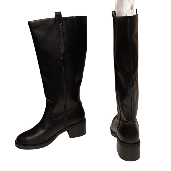 Kensie Black Knee-High Side-Zip Boots - Picture 8 of 9